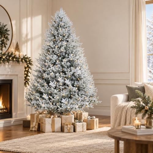 Naomi Home 6.5ft Frosted Christmas Tree with Lights