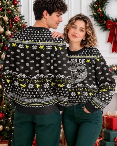 34HD Ugly Xmas Sweater–Funny Knit Christmas Sweater for Women & Men 2025, Long Sleeve Crewneck Holiday Pullover, Unisex Gift