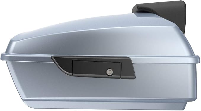 Advanblack Road Glide Tour Trunk Pack Barracuda Silver Chopped Tour Trunk Pack Backrest Pad for '97-'25 Harley Touring Road King Street Glide Electra Glide CVO models