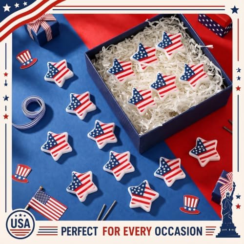 Thenshop 20 Pcs Veterans Day Gifts American Flag Star Ball Bulk