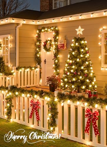 Minetom 50Ft Christmas Lights Outdoor, 50 LED C9 String Lights, Warm White