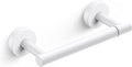 FORIOUS Toilet Paper Holder Wall Mount, Stainless Steel Rustproof Double Post Pivoting Tissue Roll Holder for Bathroom, Commercial Toilet Paper Dispenser, White