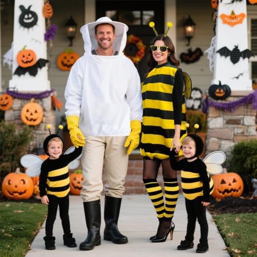 Couples Halloween Costumes for Adults, Cute Bee and Beekeeper Costume Adult