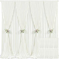 8 Panels Ivory Backdrop Curtain for Wedding Parties Wrinkle Free Ivory Photo Curtains Backdrop Drapes Fabric Decoration for Baby Shower Photography 40ft(W) x 10ft(H)