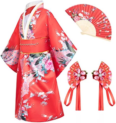 Japanese Traditional Dress Kimono Robe for Kids Girls Costume