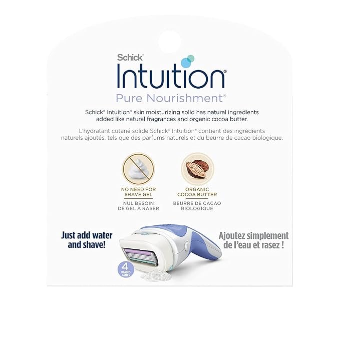 Intuition Pure Nourishment Renewing Advanced Moisture Women Razor Refill Cartridges, 6 count(3count x 2Pack)