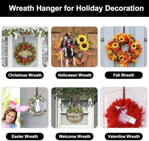 Wreath Hanger,Adjustable Length 14.9-25 Inch Wreath Hanger for Front Door