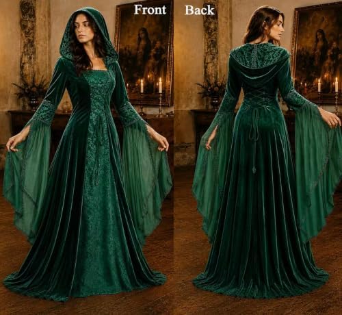 Women Deluxe Witch Dress Renaissance Vampire Halloween Costume