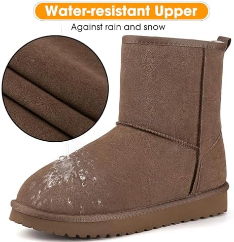 Mishansha Suede Winter Snow Boots for Women Warm Faux Fur Lined Waterproof