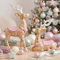 Amyhill 2 Pcs Pastel Gingerbread Christmas Reindeer Decor Resin Figurines