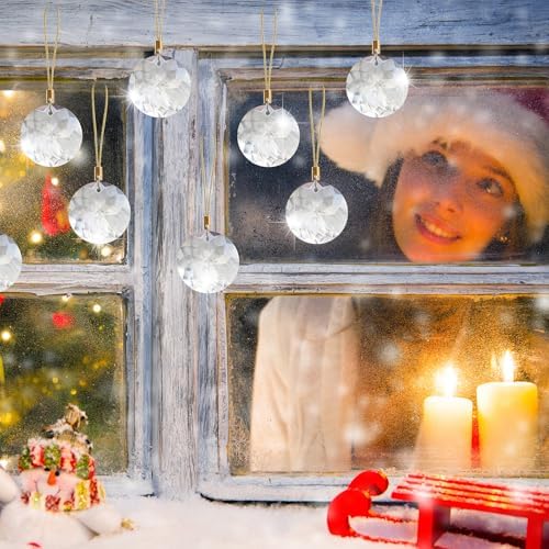 Syhood 100 Pcs Crystal Christmas Tree Ornaments, Prisms