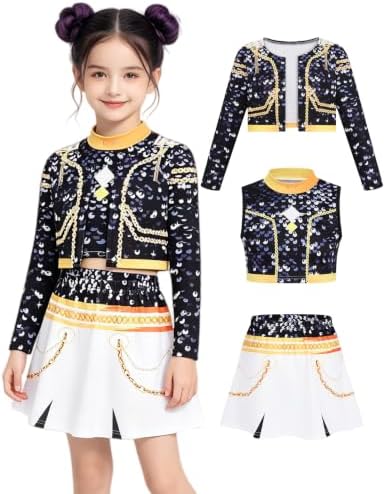 Kids Golden Pop Singer Costume Girls Halloween Costumes Outfit & Accessory