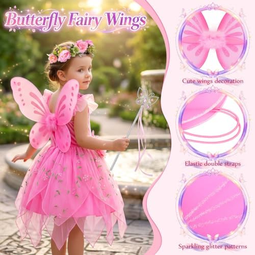 HUITEM Light up Fairy Costume for Girls Role Play Dress Up