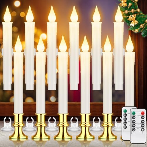 12-Pack Window Candles Battery Operated, Flameless LED Candle Lights
