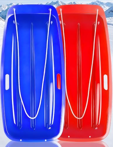 Snow Sled for Kids and Adult, Toboggan Sled with Plastic Cold-Resistant 35"
