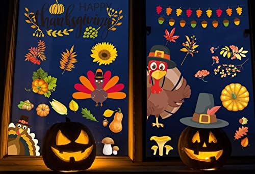 Thanksgiving Window Clings Fall Turkey Decorations Window Stickers Decals