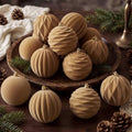 Liliful 4 Inch 12 Pcs Velvet Christmas Ornaments Balls, Light Brown