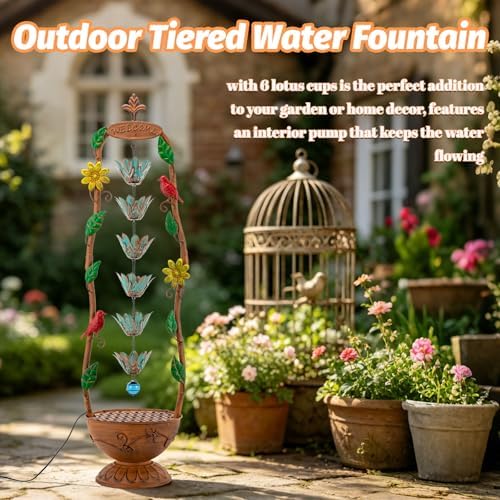 40.6" H Outdoor Tiered Water Fountain
