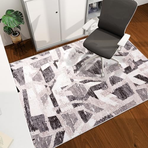Office Chair Mat for Hardwood Floor, 60"x45" Easy Glide Computer Desk Mat Protector for Rolling Chair Under Desk Rug Nonslip Backing, Machine Wash, (Modern)