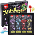 AMOS Music Lollipop Candy Suckers – TastySounds Audio Hip Hop Singing Lollipop, Assorted Fruit Flavors, Sugar-Free, Low-Calorie Snack, 4-Pack Gift Box