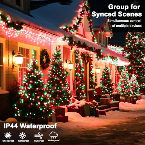 393 FT Christmas Lights 1000 LED Xmas Lights Outdoor Christams String Lights Waterproof 8 Modes & Timer, Fairy Lights Plug in for Weeding, Patio, Party, Holiday,Christmas Decor (Red+Green)