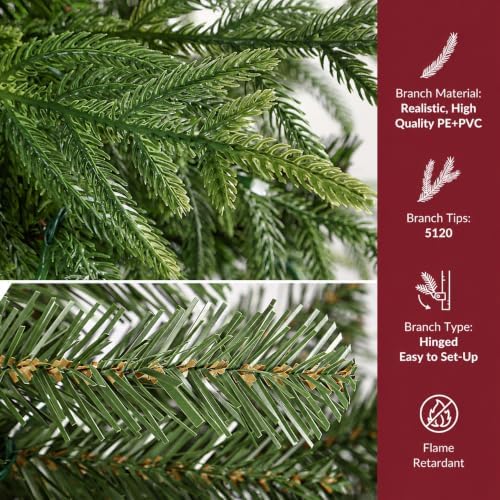 SHareconn 7ft Prelit Artificial Norfolk Pine Christmas Tree Color Lights