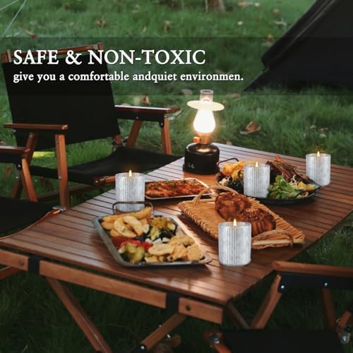 4Pack Citronella Candles Outdoor Indoor, 4oz Silver Canned Candle