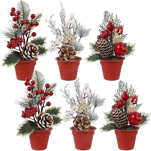 winemana Mini Christmas Tabletop Trees Centerpieces Decorations for Office