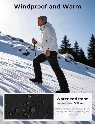 wantdo Men's Fleece Lined Pants Insulated Softshell Ski Snow Hiking Pant