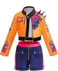 Girls Halloween Costume, Black and Yellow Polyester Top and Pants Set for Cosplay