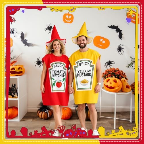 Halloween Group Couple Costume Hot Dog Ketchup Mustard Halloween Costumes