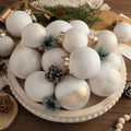 Yunlly 18 Pcs Neutral Christmas Ball Ornaments Ivory Xmas Tree Decor