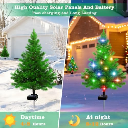 NBQQ Solar Christmas Tree Lights 4 Pack Multiple Christmas Decor