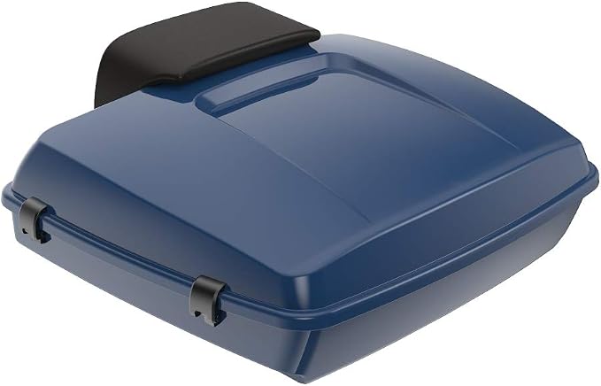 Advanblack Road Glide Tour Trunk Pack Billiard Blue Razor Tour Trunk Pack Backrest Pad for '97-'25 Harley Touring Road King Street Glide Electra Glide CVO models