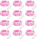 Brightown 12 Pack Valentine's Day Pink Fairy Lights Battery Operated