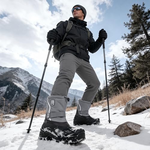 FREE SOLDIER Mens Snow Boots Insulated Nonslip Outdoor Ankle Cold Weather Boots