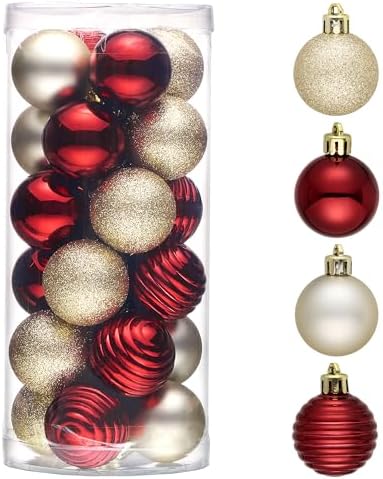 Valery Madelyn Small Christmas Tree Decorations Ball Ornaments 24ct 1.57"