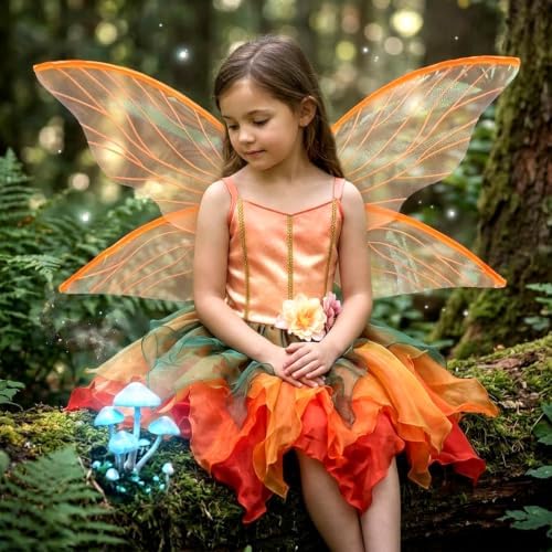 Latocos Fairy Dress Costume for Girls, Toddler Fairy Dress Butterfly Wings
