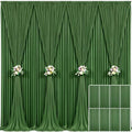 8 Panels Valley Green Backdrop Curtain for Parties Wrinkle Free Dark Green Photo Curtains Backdrop Drapes Fabric Decoration for Weding Baby Shower Birthday Party Photography 40ft(W) x 10ft(H)