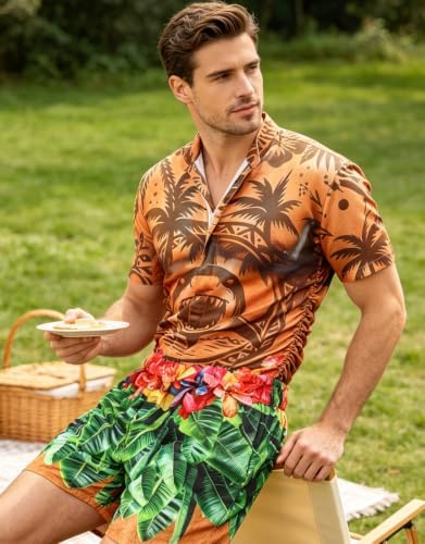 RAISEVERN Mens Romper Male Zipper Shorts Sleeve One Piece Bro Outfits