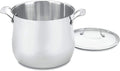 Cuisinart Contour Stainless 12-Quart Stockpot with Glass Cover, Silver