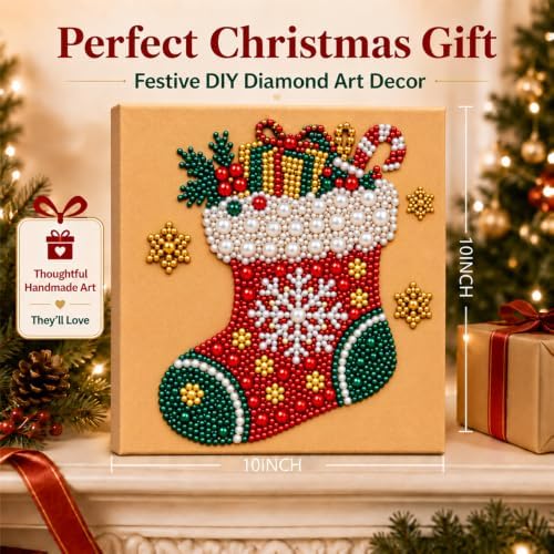 Diamond and Pearl Art Kits for Adults, Christmas Decorations, Framed Decor