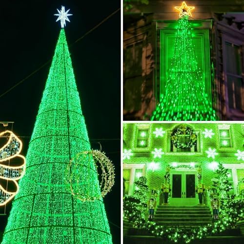 KAQ 2pack 500LED Solar String Lights Outdoor Waterproof Green