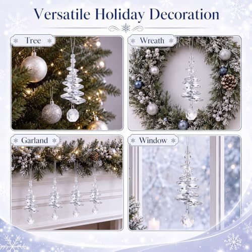 48 Pcs Christmas Tree Decoration Crystal Hanging Ornaments