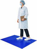 Disposable Cleanroom Adhesive Sticky Floor Mats, 24" x 36", Tacky Peel‑Off Mats, 30 Sheets, 4‑Pack, Blue