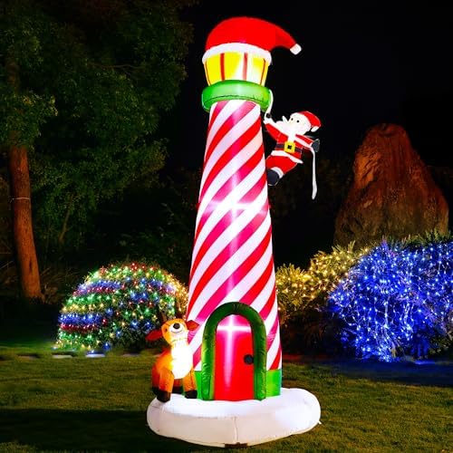 Lulu Home 10FT Christmas Inflatable Decoration, Lighthouse Style