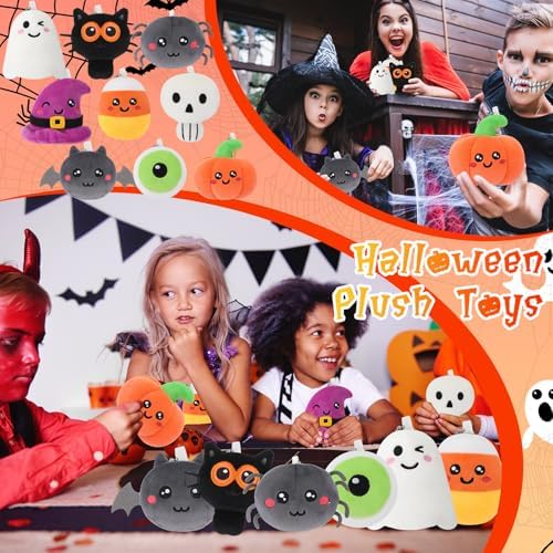 HyDren 18 Pcs Halloween Plush Toy Bulk 4 Inch Halloween
