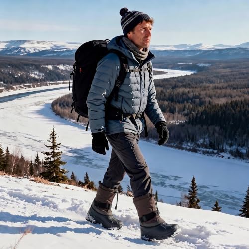 EQW Men's Waterproof Snow Boots, Insulated -25°F Non-Slip Winter