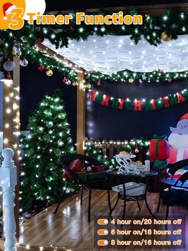 BrightChristmas 600 LED 196 FT Christmas Lights, Waterproof String Lights with Remote and Timer, Christmas Tree Lights with 8 Modes Dimmable, Fairy Lights for Holiday Decor (Cool White)