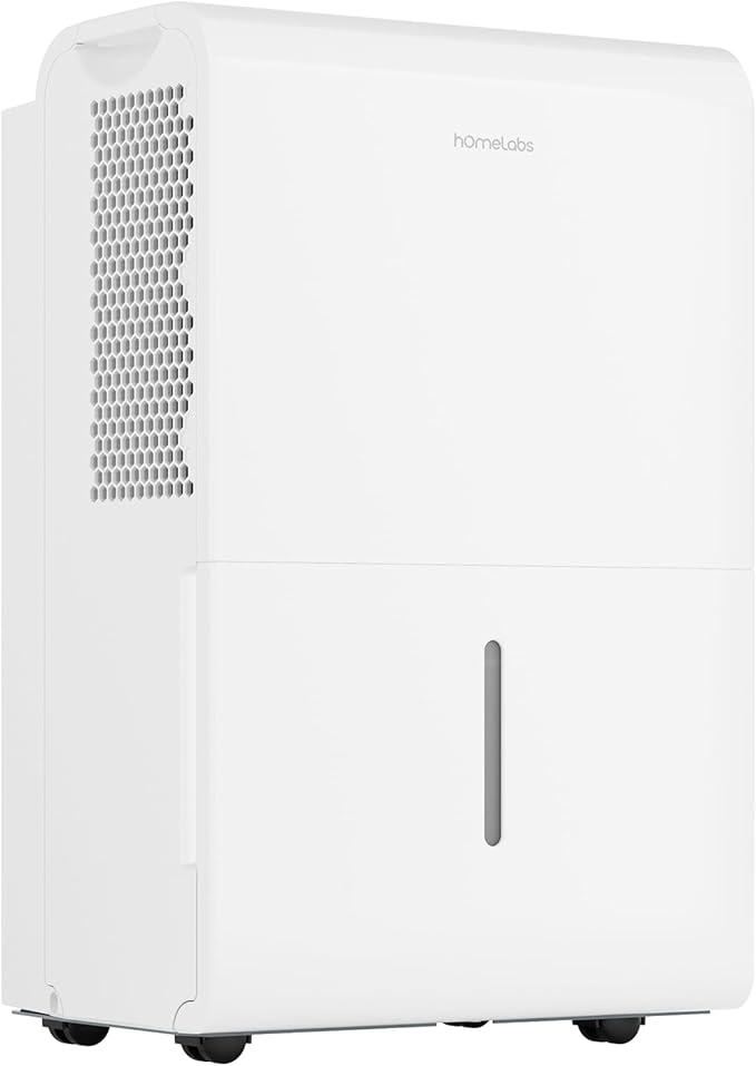 hOmeLabs Dehumidifier 7,000 Sq Ft Wi-Fi (50 Pint MAX 120 Pint at 95°F, 90% RH) for Home, Office, Basements with Powerful Moisture Removal, Humidity Control, Auto Shut-off, Quiet Operation